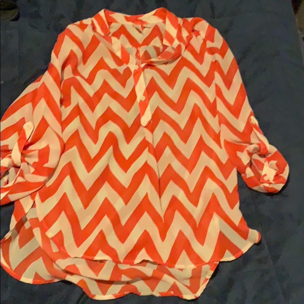 Sheer quarter sleeve dress shirt